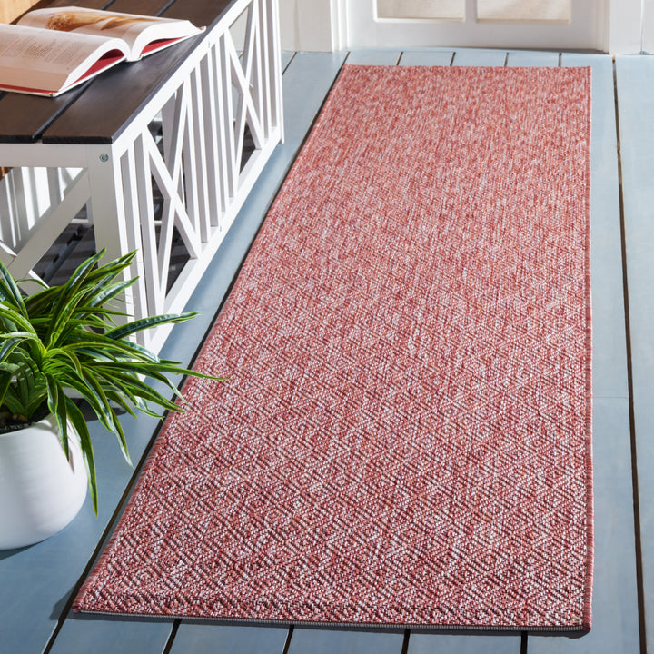 SAFAVIEH Outdoor CY8520-36522 Courtyard Red / Red Rug Image 11