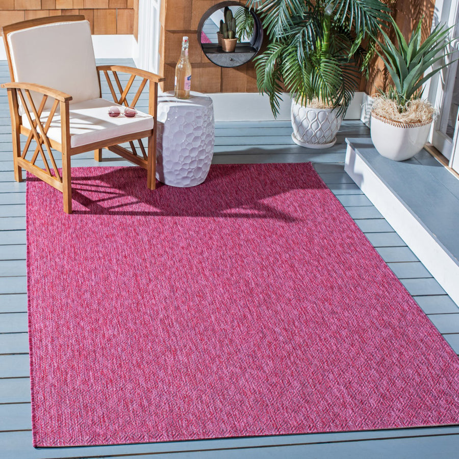 SAFAVIEH Outdoor CY8520-55922 Courtyard Collection Red Rug Image 1