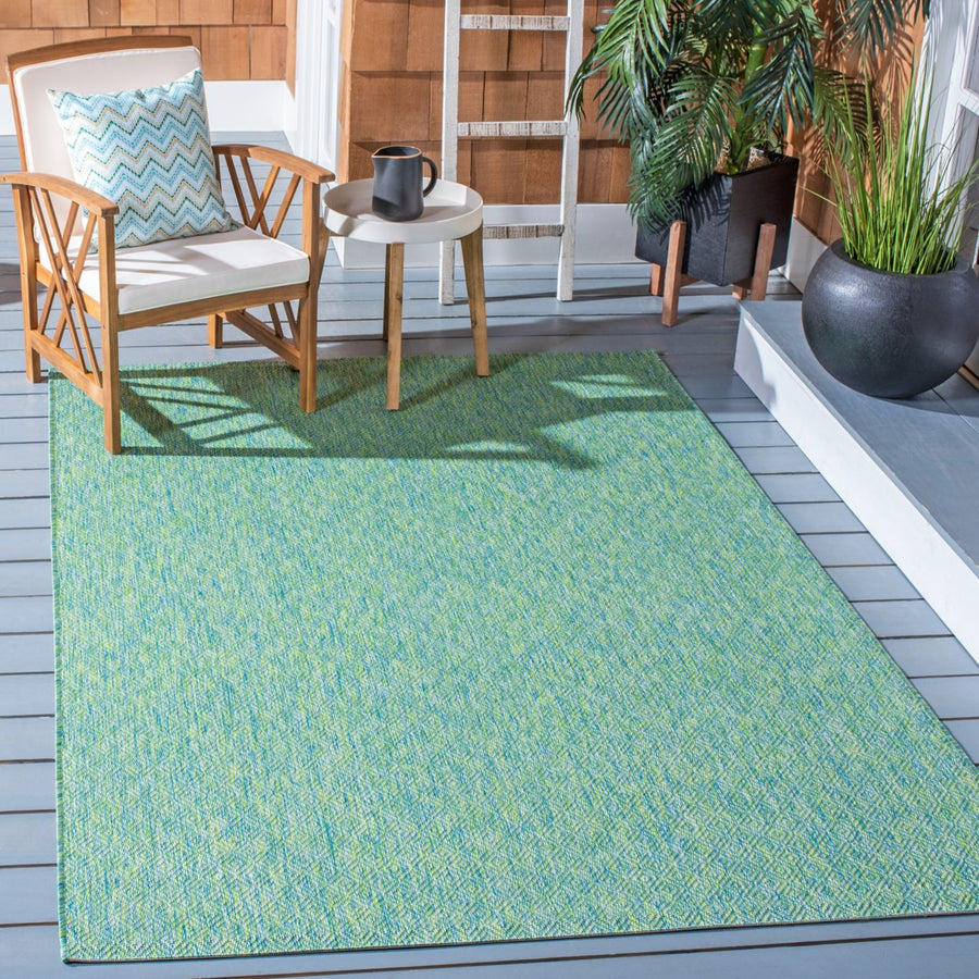 SAFAVIEH Outdoor CY8521-55722 Courtyard Green / Blue Rug Image 1