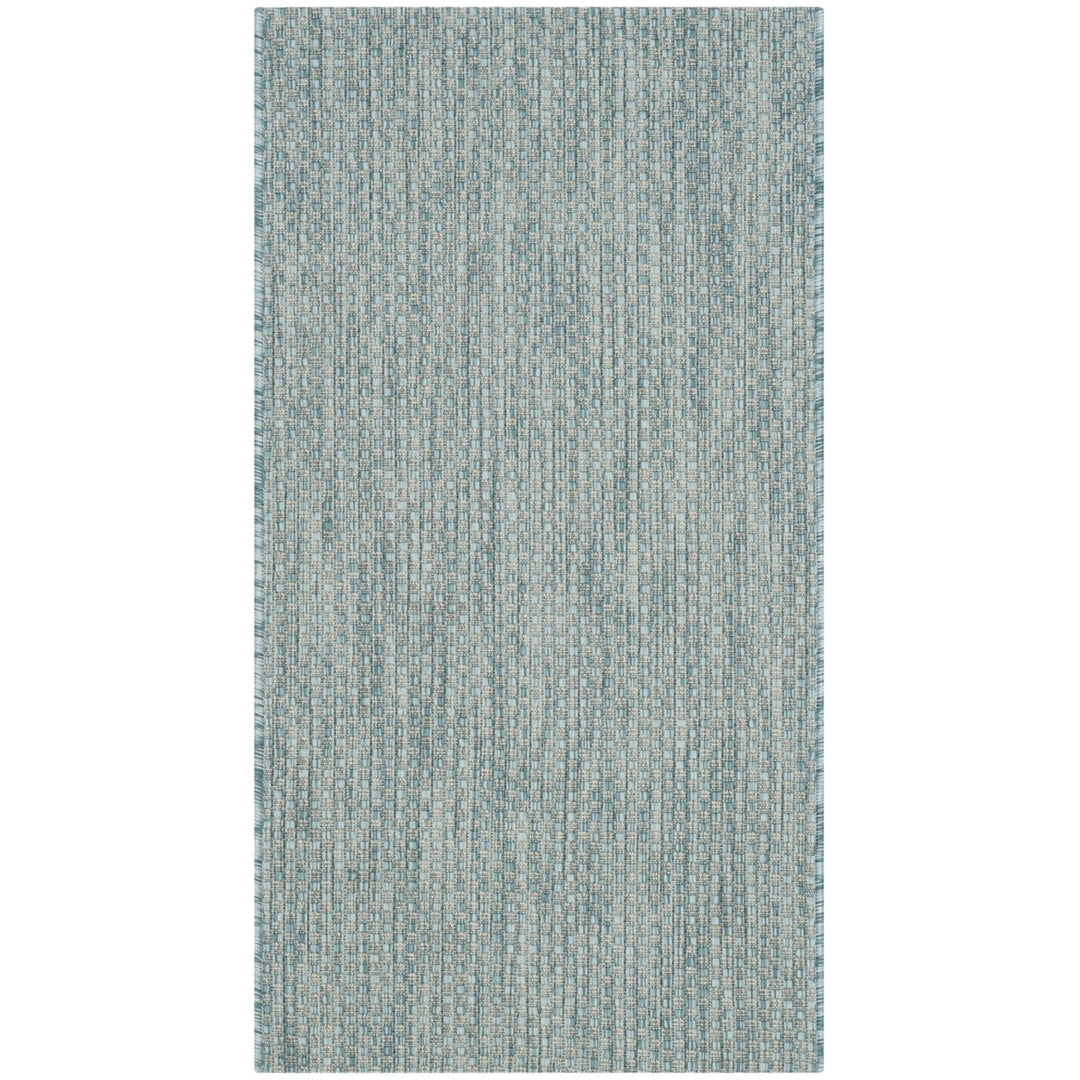 SAFAVIEH Outdoor CY8521-37121 Courtyard Navy / Grey Rug Image 1