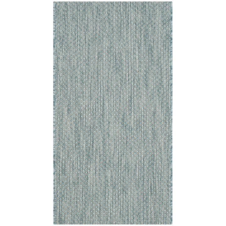 SAFAVIEH Outdoor CY8521-37121 Courtyard Navy / Grey Rug Image 1