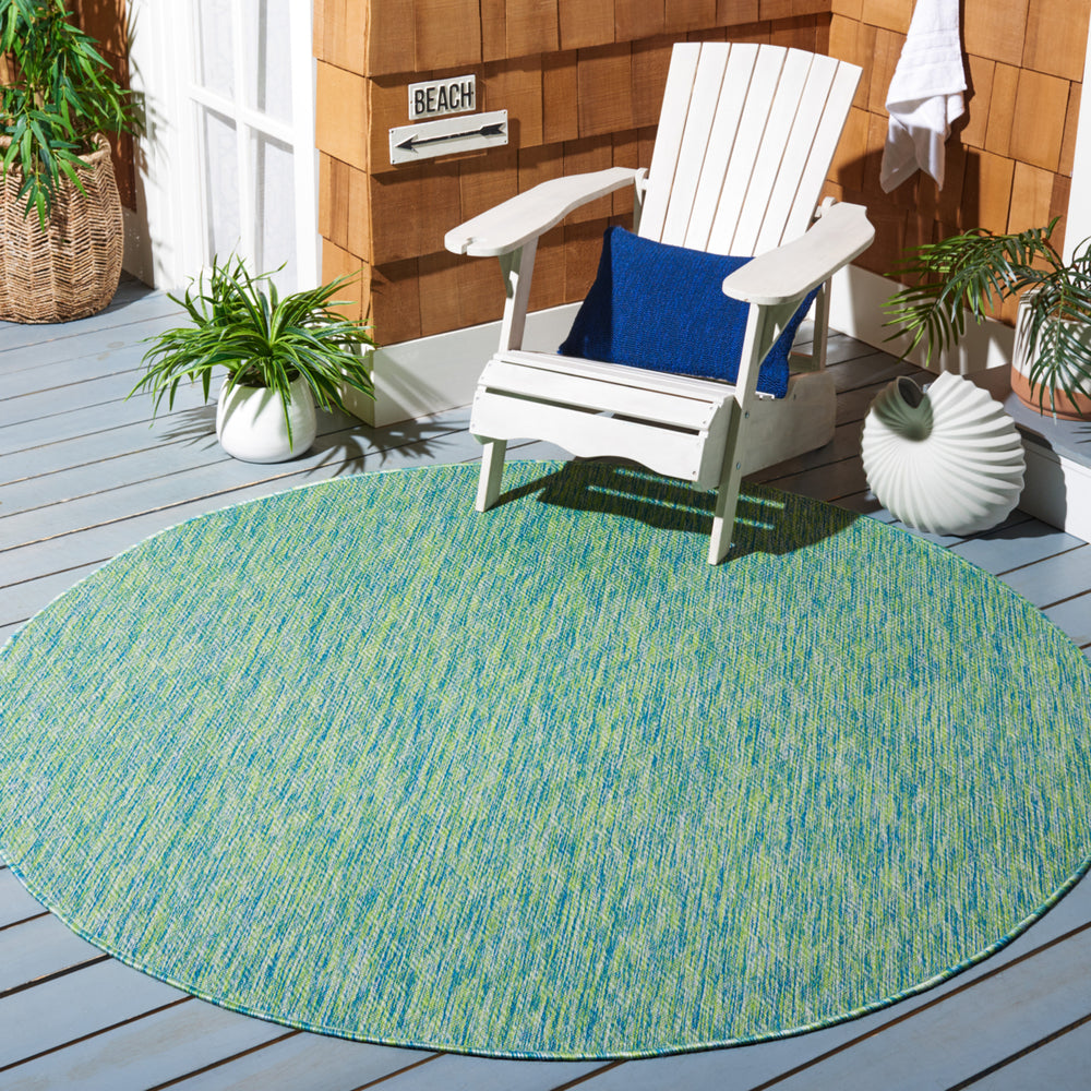 SAFAVIEH Outdoor CY8521-55722 Courtyard Green / Blue Rug Image 2