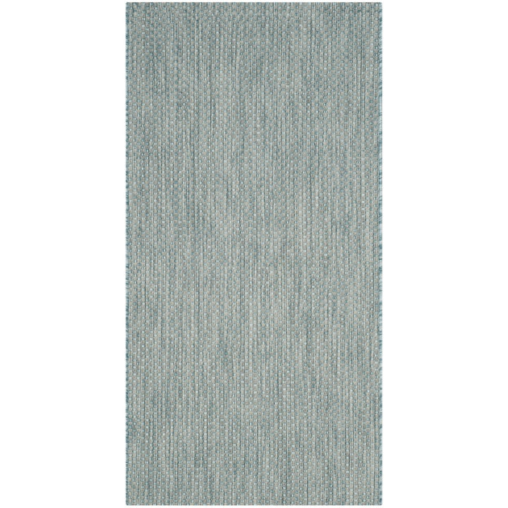 SAFAVIEH Outdoor CY8521-37121 Courtyard Navy / Grey Rug Image 1