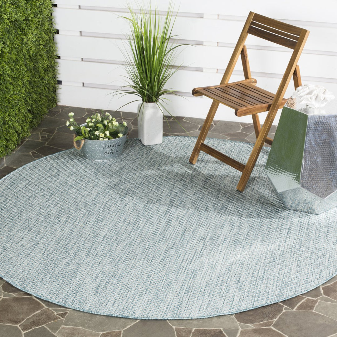 SAFAVIEH Outdoor CY8521-37121 Courtyard Navy / Grey Rug Image 10