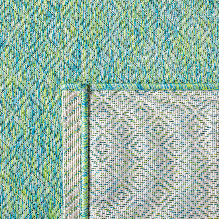 SAFAVIEH Outdoor CY8521-55722 Courtyard Green / Blue Rug Image 7