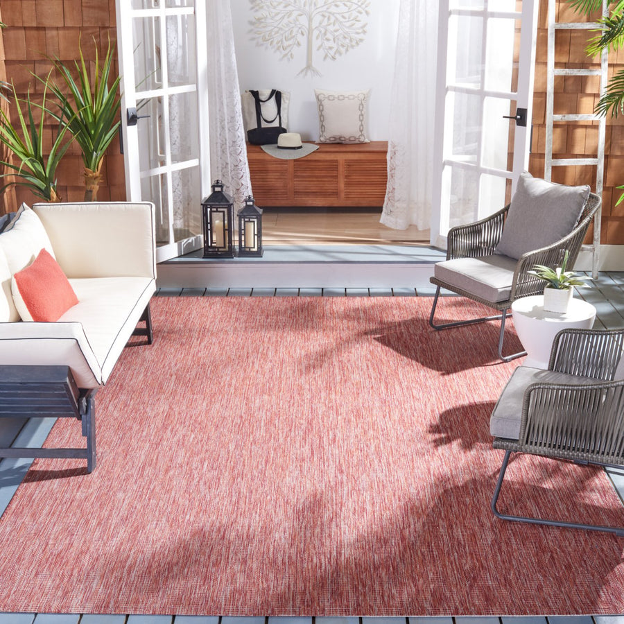 SAFAVIEH Outdoor CY8522-36522 Courtyard Red / Red Rug Image 1