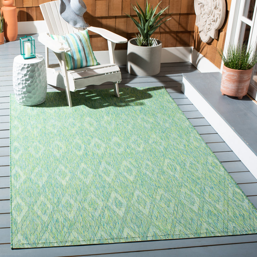 SAFAVIEH Outdoor CY8522-55722 Courtyard Collection Green Rug Image 1