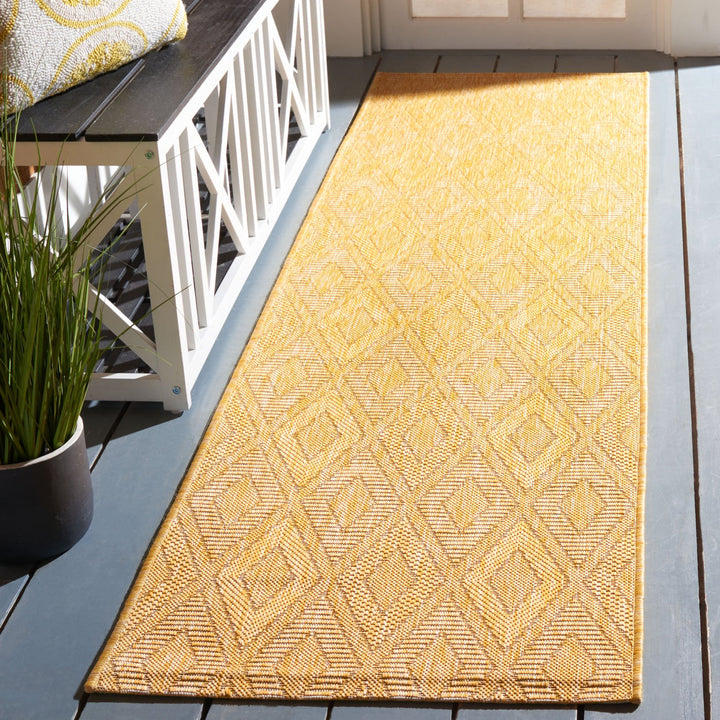 SAFAVIEH Outdoor CY8522-56022 Courtyard Collection Gold Rug Image 3
