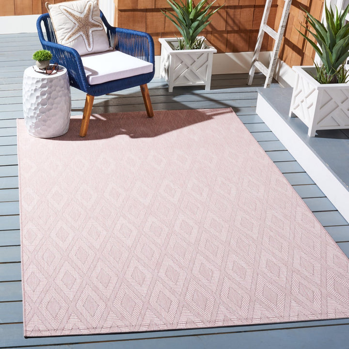 SAFAVIEH Outdoor CY8522-56222 Courtyard Collection Pink Rug Image 1