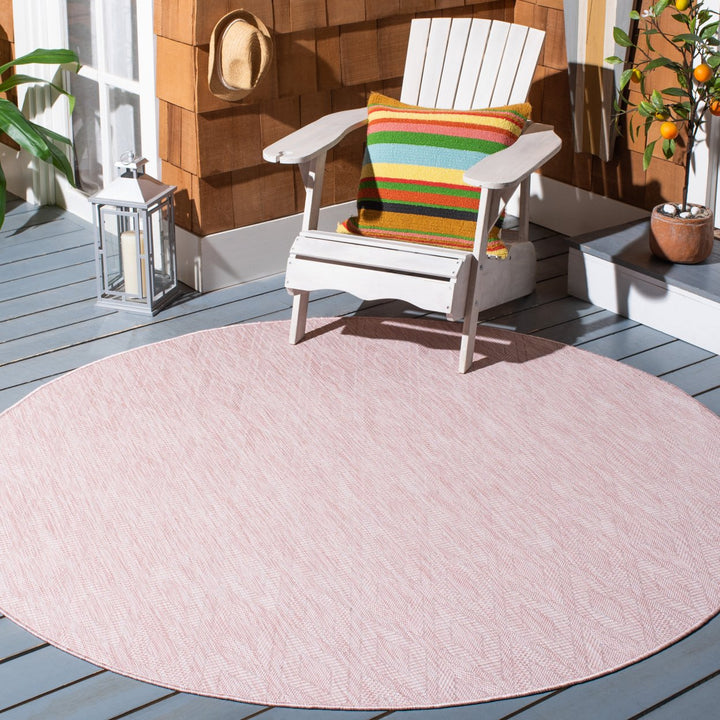 SAFAVIEH Outdoor CY8522-56222 Courtyard Collection Pink Rug Image 2