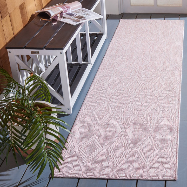 SAFAVIEH Outdoor CY8522-56222 Courtyard Collection Pink Rug Image 3