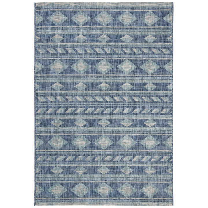 SAFAVIEH Outdoor CY8529-39421 Courtyard Navy / Aqua Rug Image 1