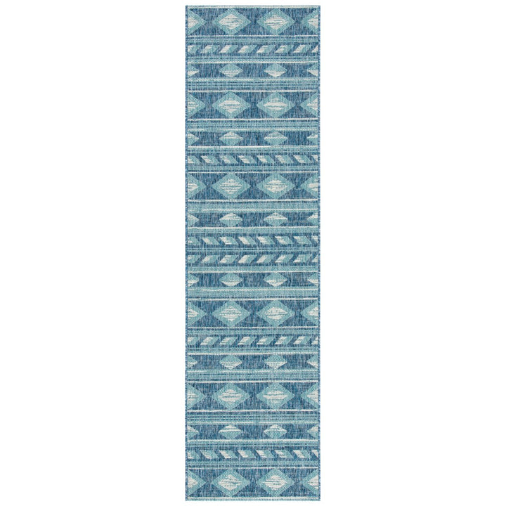 SAFAVIEH Outdoor CY8529-39421 Courtyard Navy / Aqua Rug Image 1