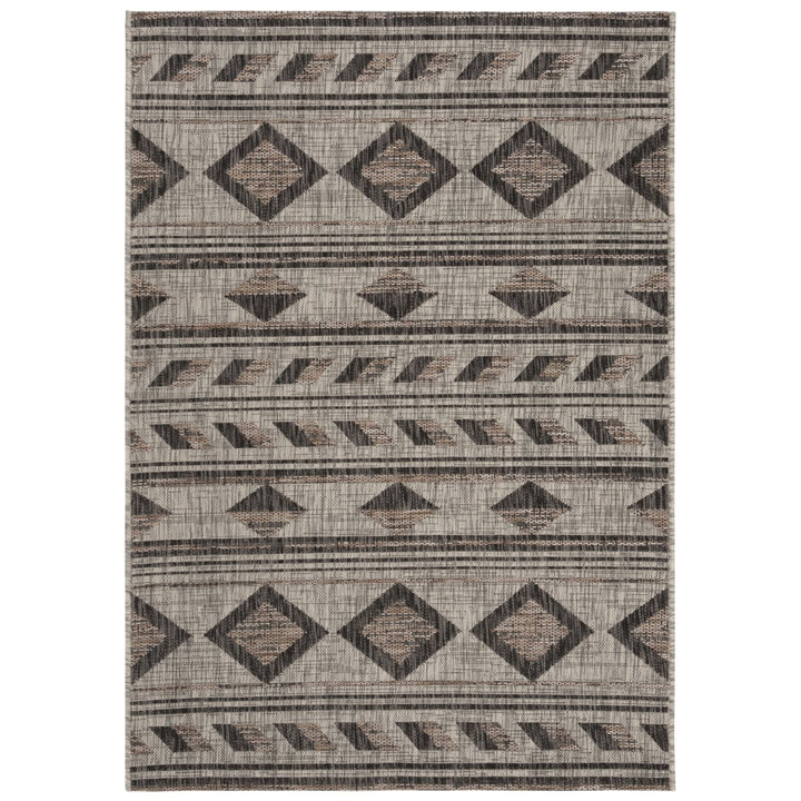 SAFAVIEH Outdoor CY8529-37612 Courtyard Grey / Black Rug Image 10