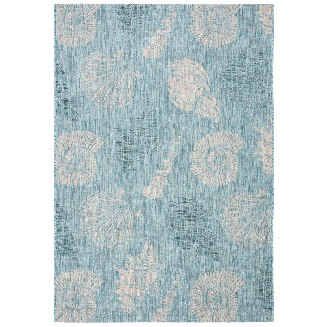 SAFAVIEH Outdoor CY8547-37121 Courtyard Aqua / Cream Rug Image 11