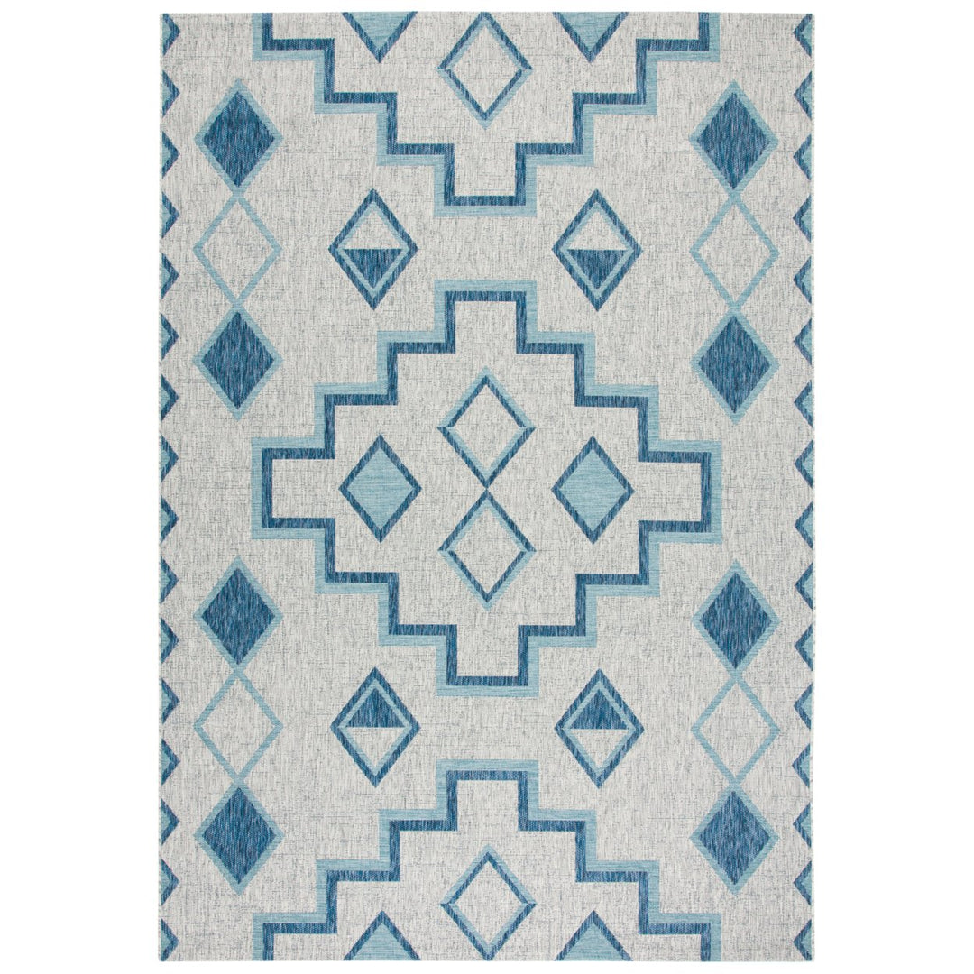 SAFAVIEH Outdoor CY8533-36812 Courtyard Grey / Aqua Rug Image 1