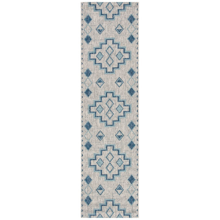 SAFAVIEH Outdoor CY8533-36812 Courtyard Grey / Aqua Rug Image 1