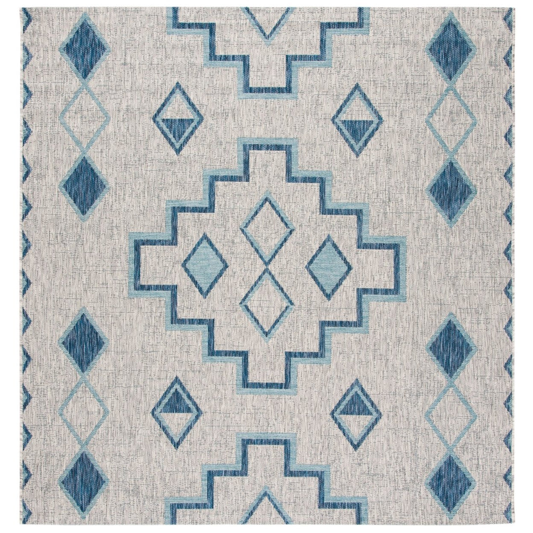 SAFAVIEH Outdoor CY8533-36812 Courtyard Grey / Aqua Rug Image 1