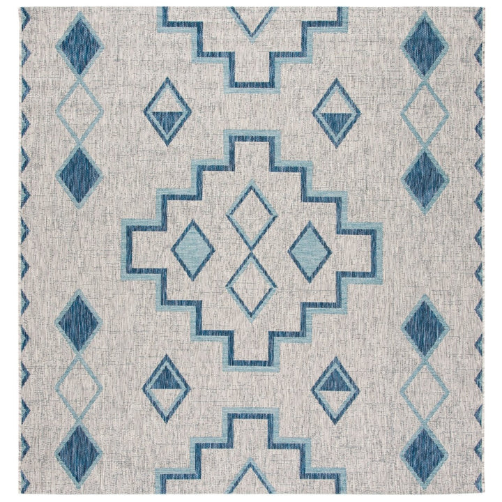 SAFAVIEH Outdoor CY8533-36812 Courtyard Grey / Aqua Rug Image 1