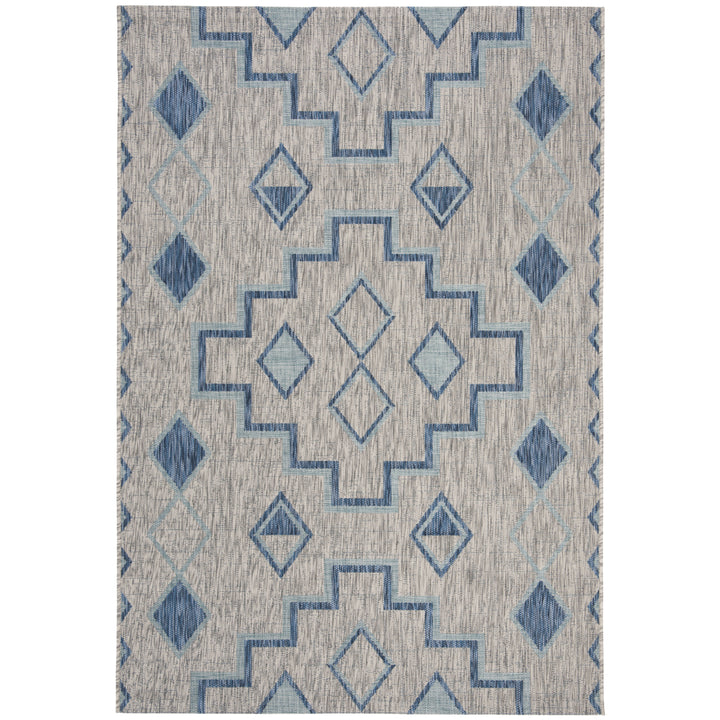 SAFAVIEH Outdoor CY8533-36812 Courtyard Grey / Aqua Rug Image 1