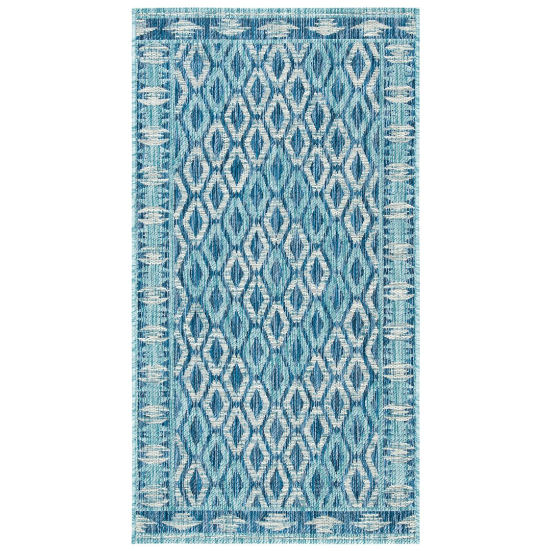 SAFAVIEH CY8531-39421 Courtyard Navy / Aqua Image 1