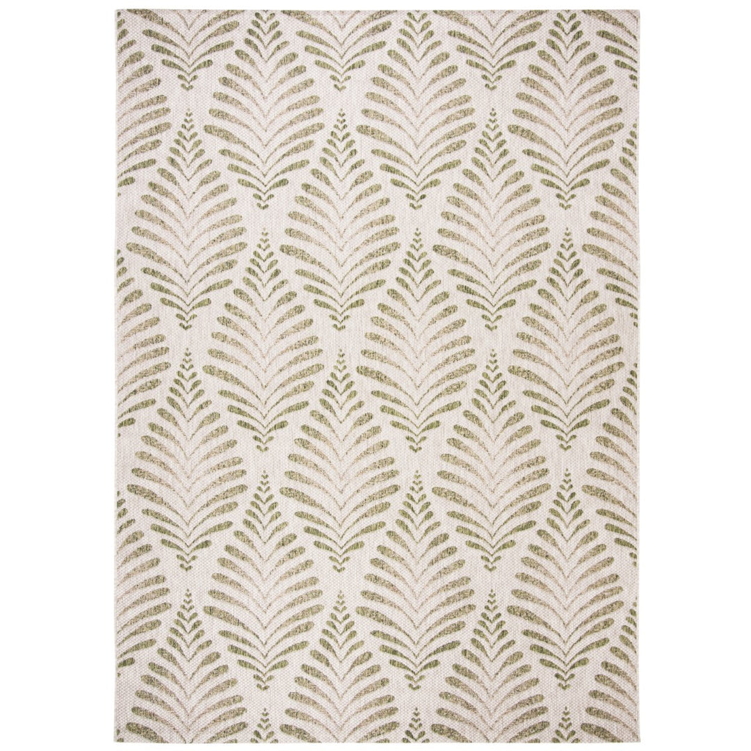 SAFAVIEH Outdoor CY8545-37912 Courtyard Beige / Green Rug Image 1