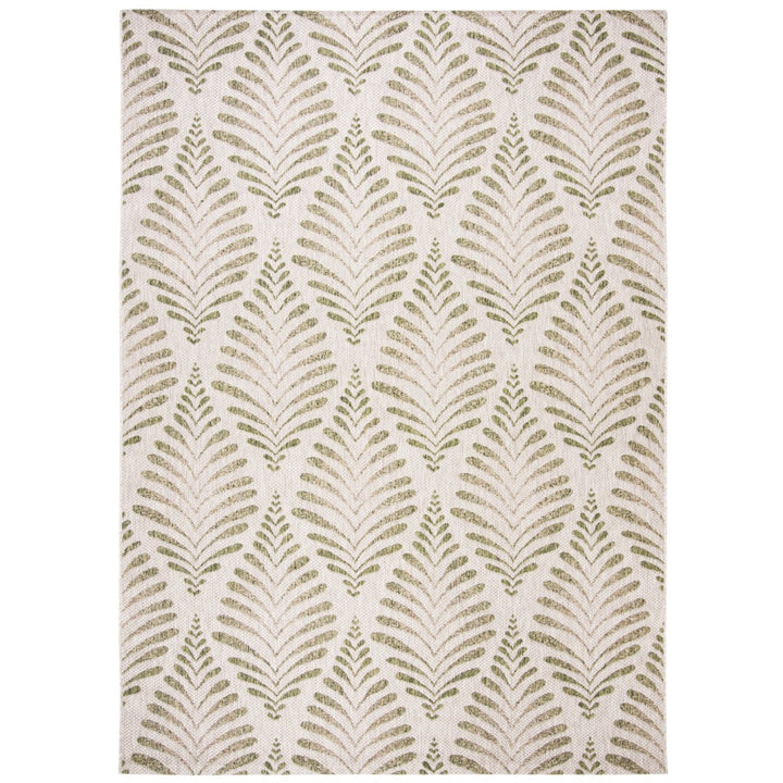 SAFAVIEH Outdoor CY8545-37912 Courtyard Beige / Green Rug Image 1