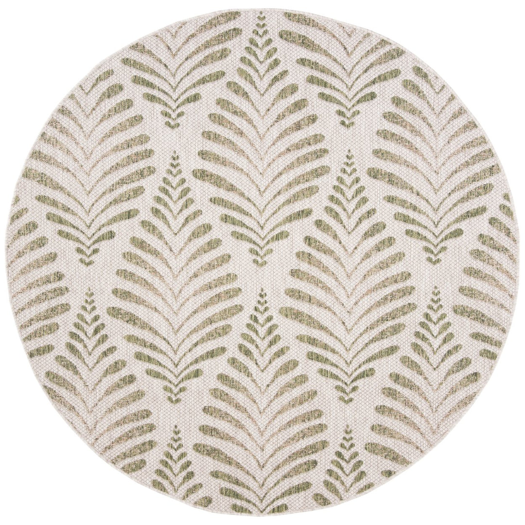 SAFAVIEH Outdoor CY8545-37912 Courtyard Beige / Green Rug Image 5