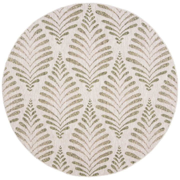 SAFAVIEH Outdoor CY8545-37912 Courtyard Beige / Green Rug Image 5