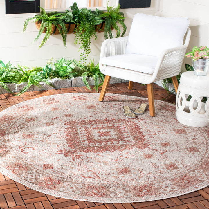 SAFAVIEH Outdoor CY8546-36512 Courtyard Beige / Red Rug Image 2