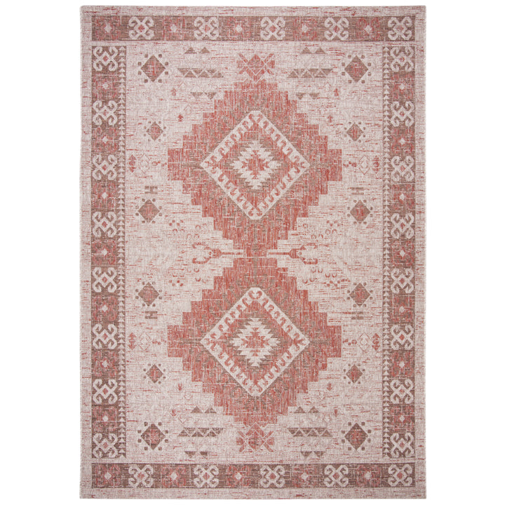 SAFAVIEH Outdoor CY8546-36512 Courtyard Beige / Red Rug Image 4