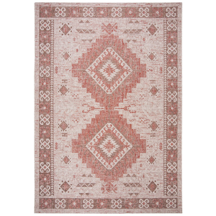 SAFAVIEH Outdoor CY8546-36512 Courtyard Beige / Red Rug Image 1