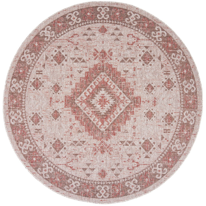 SAFAVIEH Outdoor CY8546-36512 Courtyard Beige / Red Rug Image 5