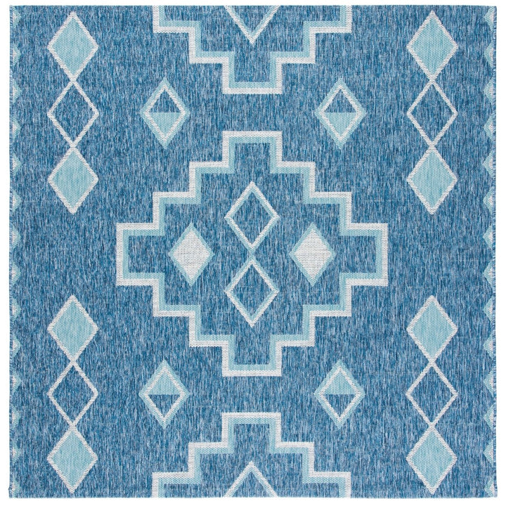 SAFAVIEH Outdoor CY8533-39421 Courtyard Navy / Aqua Rug Image 1