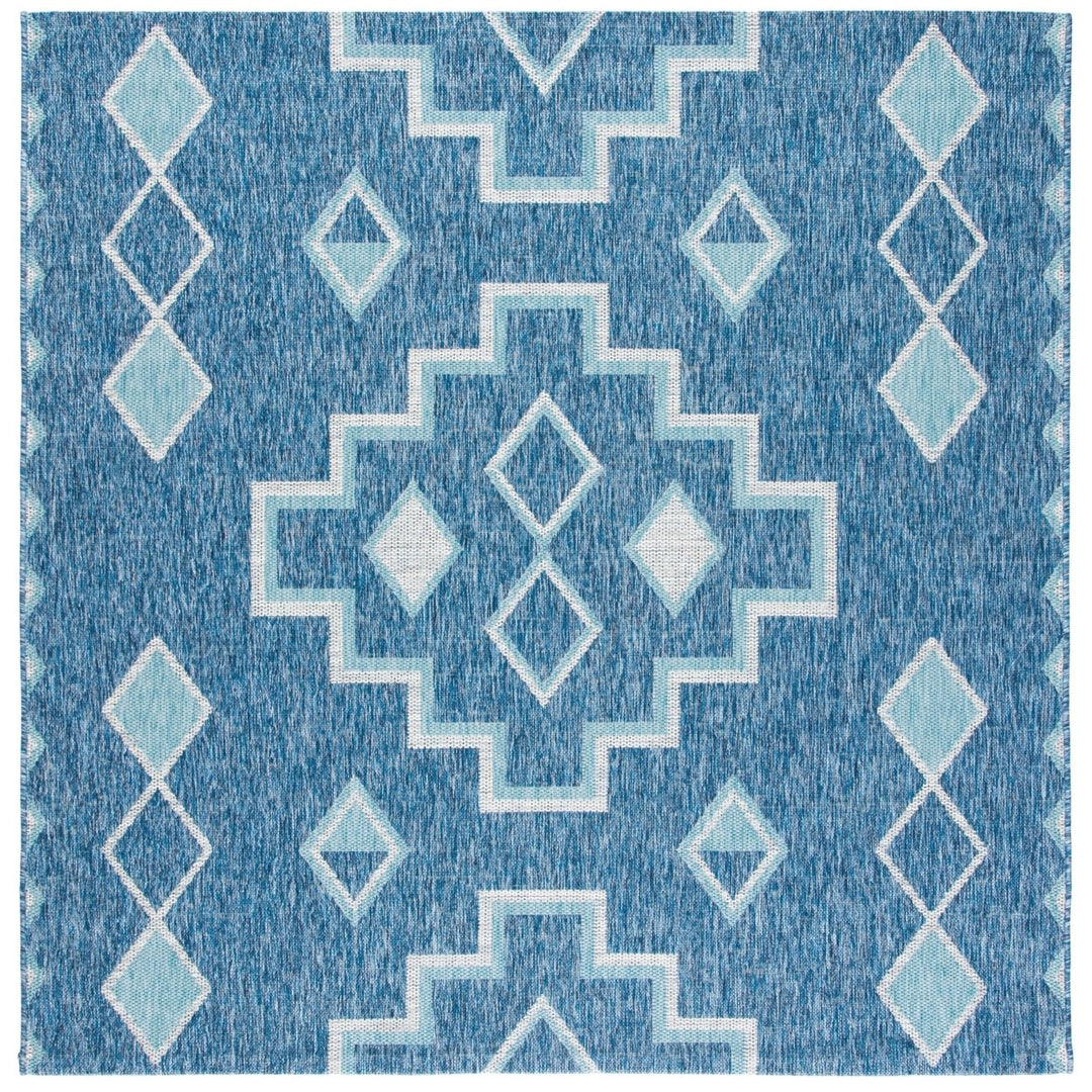 SAFAVIEH Outdoor CY8533-39421 Courtyard Navy / Aqua Rug Image 1