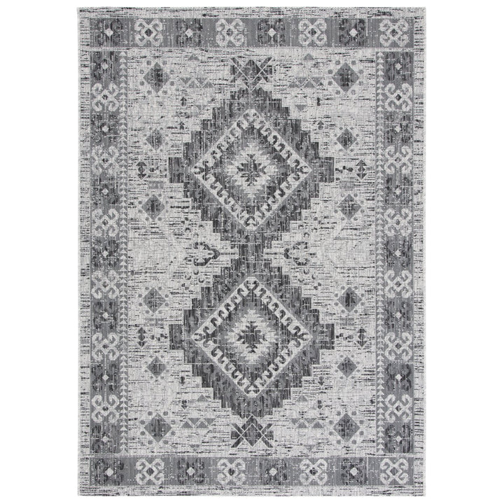 SAFAVIEH Outdoor CY8546-37612 Courtyard Light Grey / Charcoal Rug Image 1