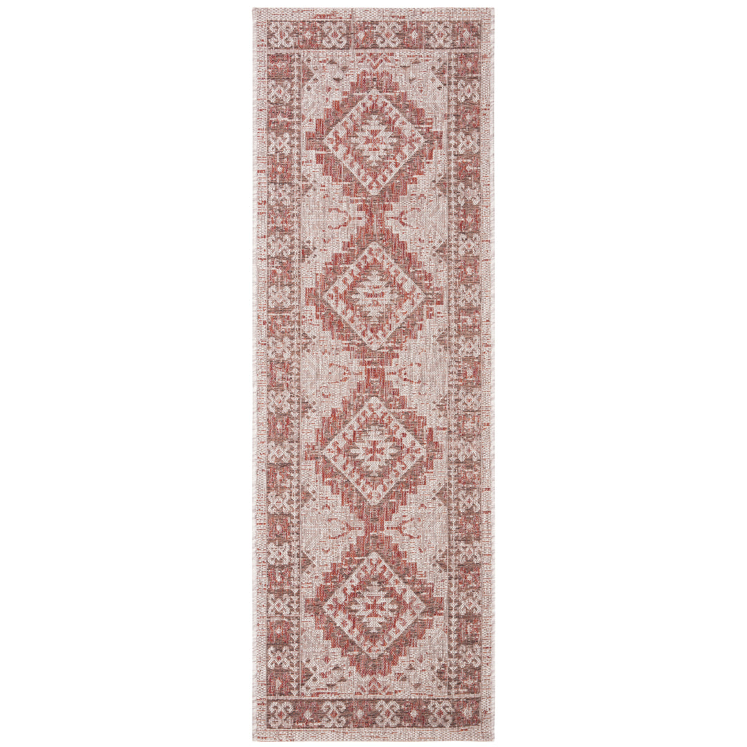 SAFAVIEH Outdoor CY8546-36512 Courtyard Beige / Red Rug Image 6