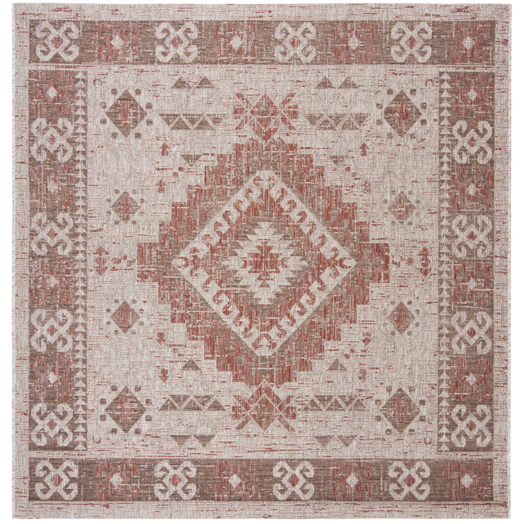 SAFAVIEH Outdoor CY8546-36512 Courtyard Beige / Red Rug Image 7