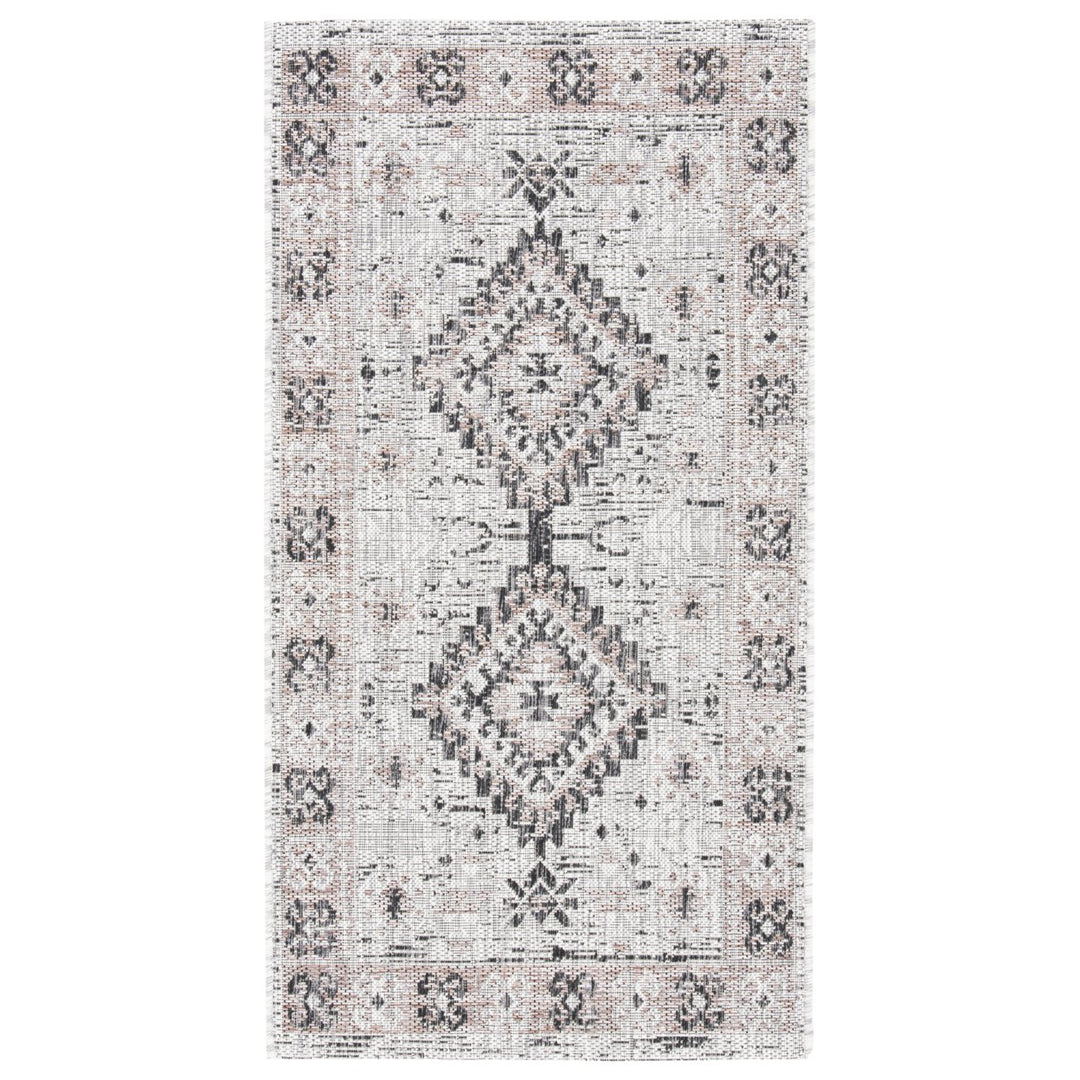 SAFAVIEH Outdoor CY8546-37613 Courtyard Lt Grey / Lt Beige Rug Image 8