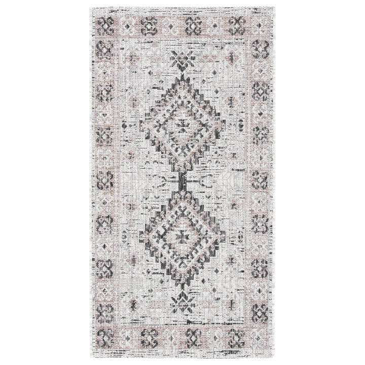 SAFAVIEH Outdoor CY8546-37613 Courtyard Lt Grey / Lt Beige Rug Image 8