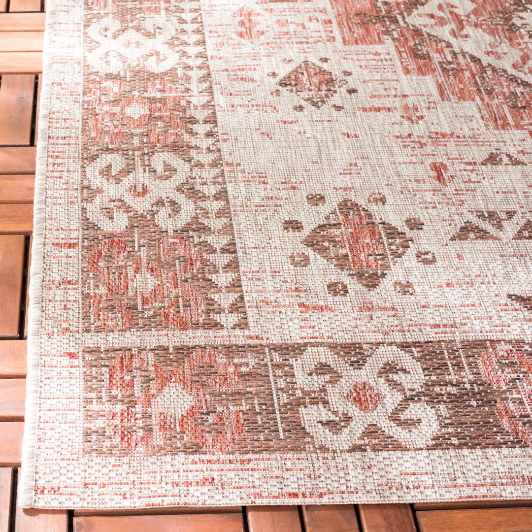 SAFAVIEH Outdoor CY8546-36512 Courtyard Beige / Red Rug Image 8