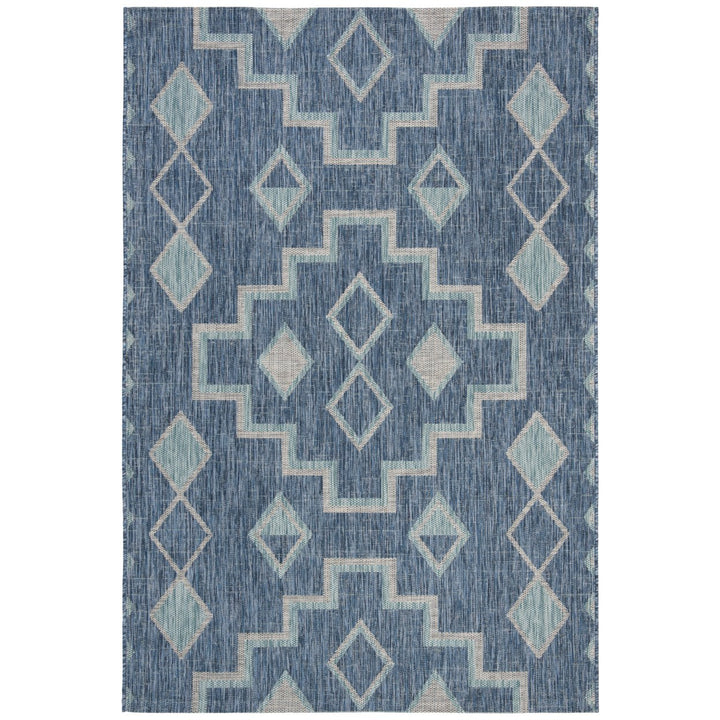 SAFAVIEH Outdoor CY8533-39421 Courtyard Navy / Aqua Rug Image 10