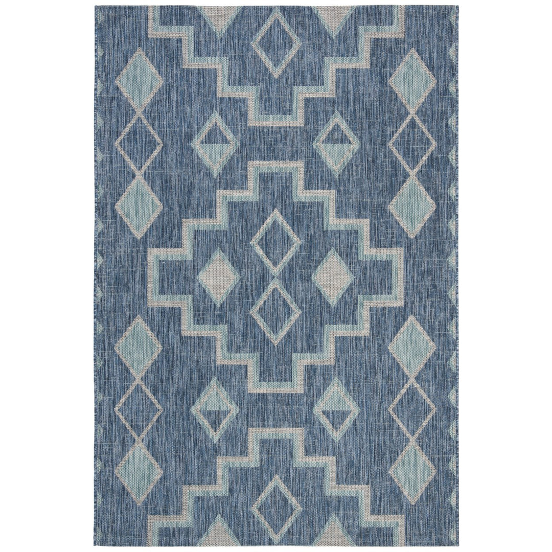 SAFAVIEH Outdoor CY8533-39421 Courtyard Navy / Aqua Rug Image 1