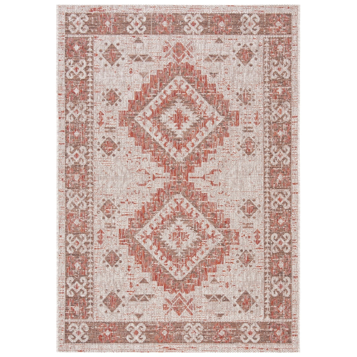 SAFAVIEH Outdoor CY8546-36512 Courtyard Beige / Red Rug Image 1