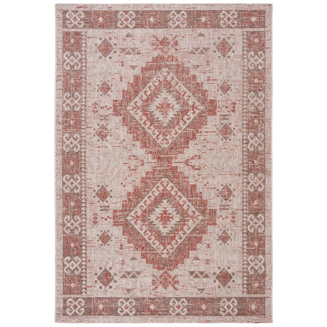 SAFAVIEH Outdoor CY8546-36512 Courtyard Beige / Red Rug Image 11