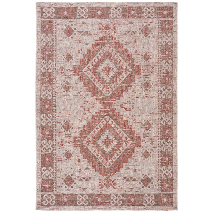 SAFAVIEH Outdoor CY8546-36512 Courtyard Beige / Red Rug Image 11