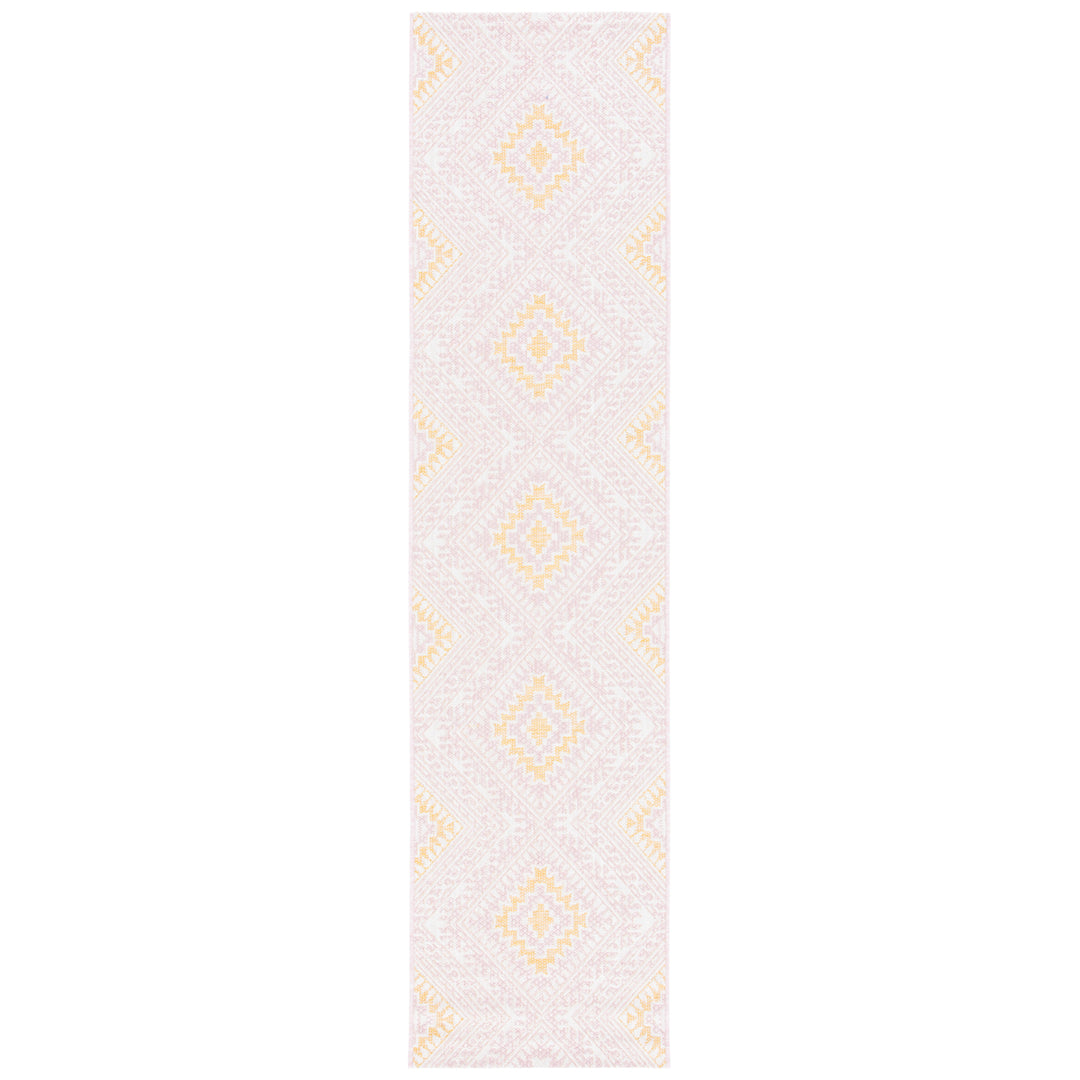 SAFAVIEH Outdoor CY8548-56221 Courtyard Pink / Gold Rug Image 6