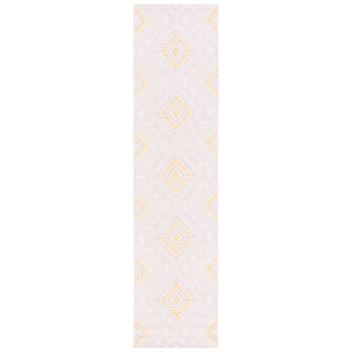 SAFAVIEH Outdoor CY8548-56221 Courtyard Pink / Gold Rug Image 6