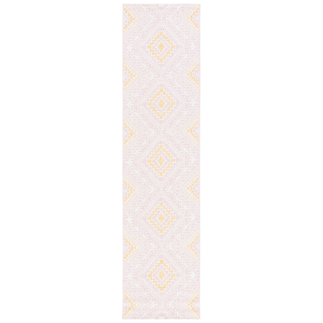 SAFAVIEH Outdoor CY8548-56221 Courtyard Pink / Gold Rug Image 1