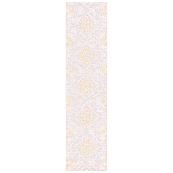 SAFAVIEH Outdoor CY8548-56221 Courtyard Pink / Gold Rug Image 1